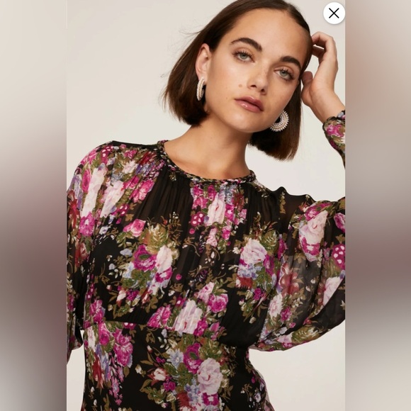 LoveShackFancy Daya Gown Floral Long Sleeve Maxi Dress size 6 - Picture 5 of 13